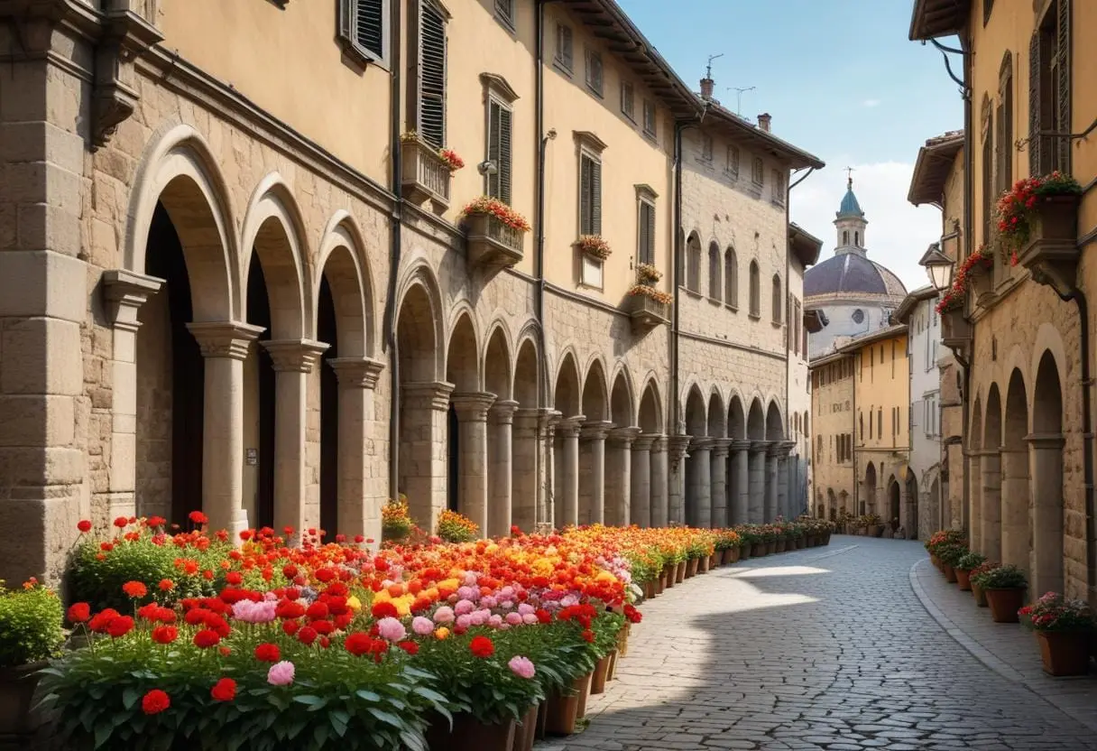 Upptäck religion och traditioner i vackra Bergamo illustration