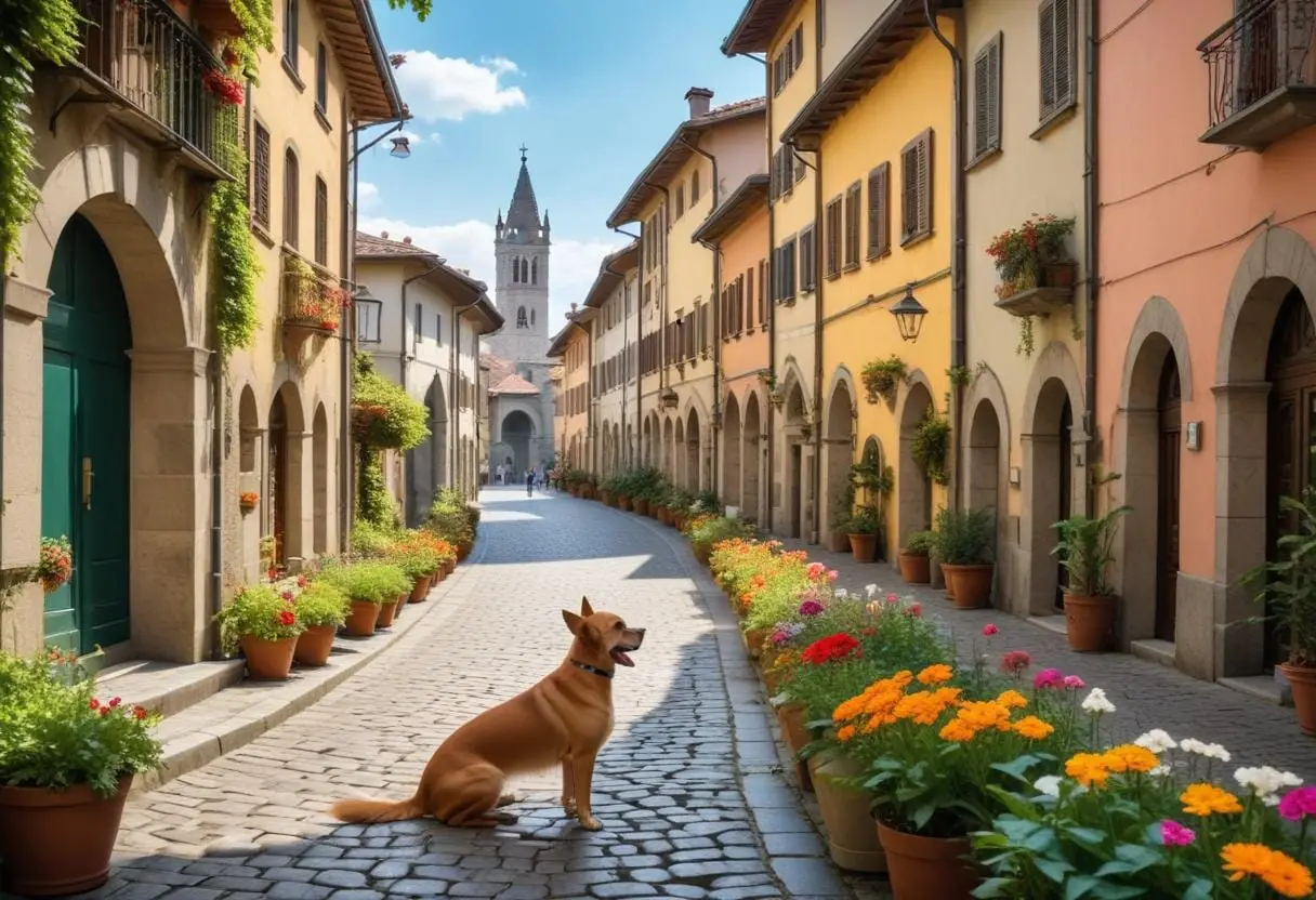 Resa med husdjur till Bergamo illustration