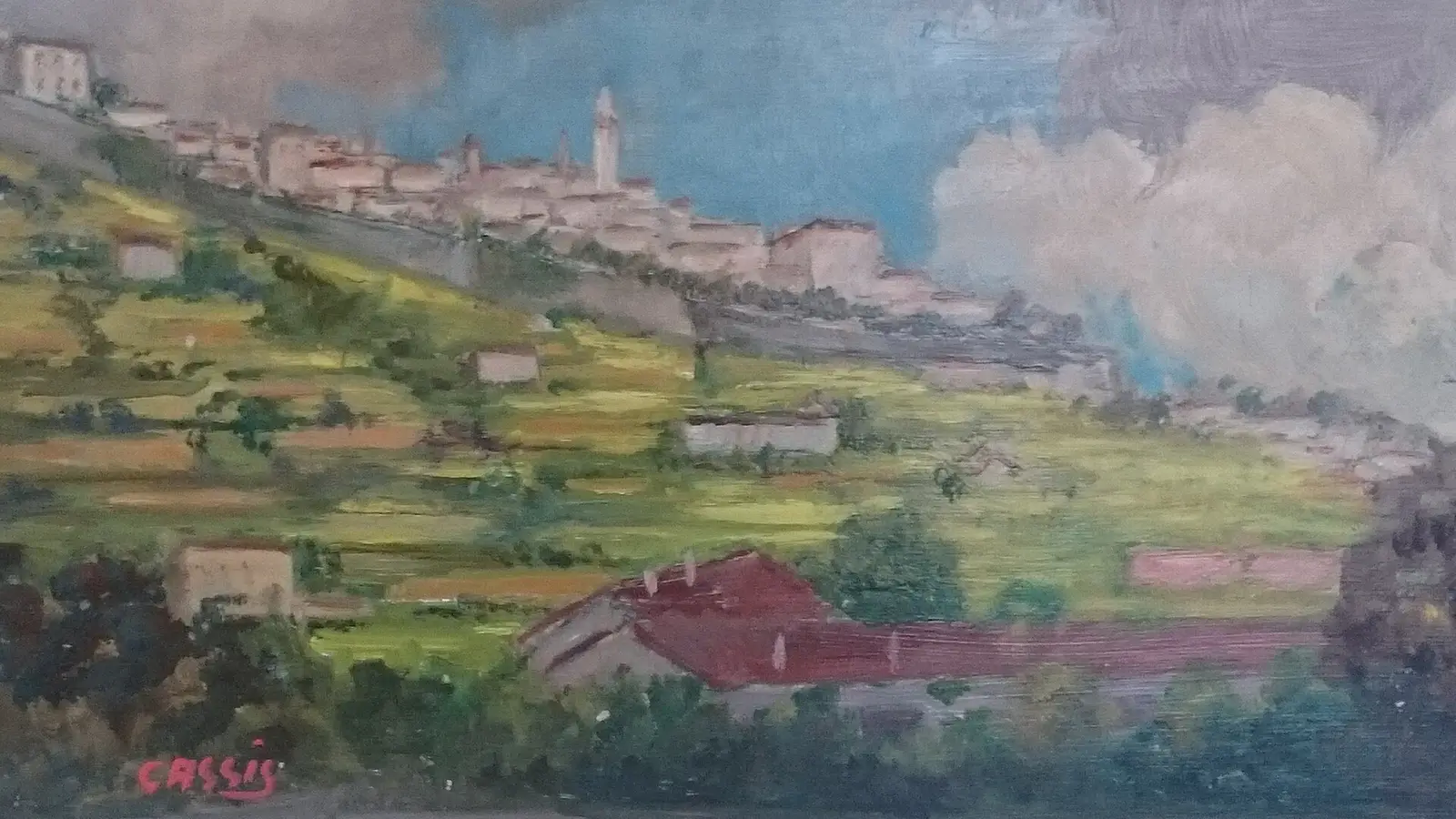 Città Alta i Bergamo sedd från den nedre staden